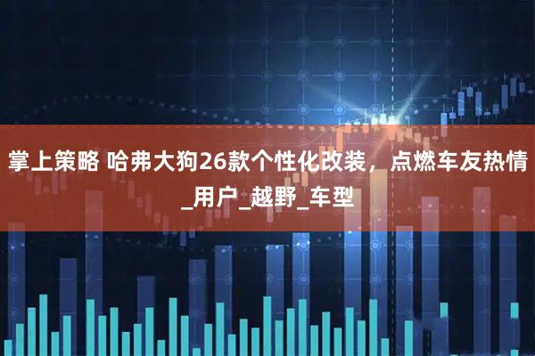 掌上策略 哈弗大狗26款个性化改装，点燃车友热情_用户_越野_车型