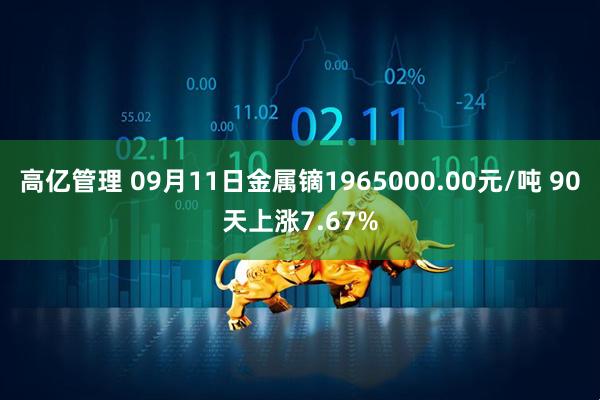 高亿管理 09月11日金属镝1965000.00元/吨 90天上涨7.67%